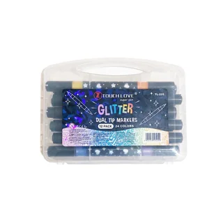 ماژیک رنگ آمیزی GLITTER مدل TOUCH LOVEدوسر 12 عددی فروش تکی و تعداد
